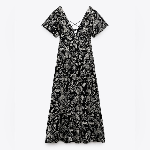 NWT Zara Embroidered Zara Dress - Picture 6 of 10